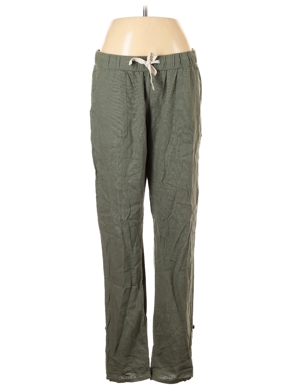 Roxy On The Seashore Olive / Army Green Linen blend Pants sz Medium